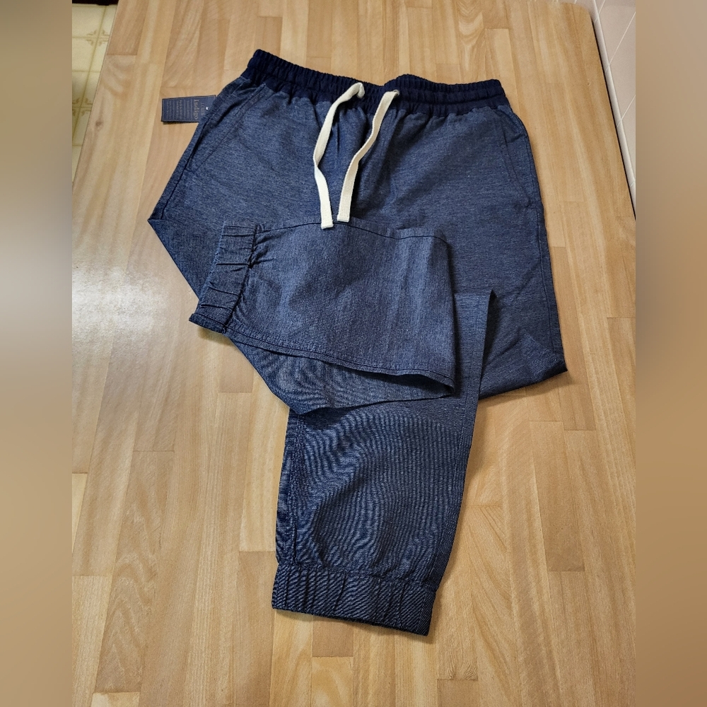 J. Crew Blue Sweatpants with Elastic Waistband and Drawstring